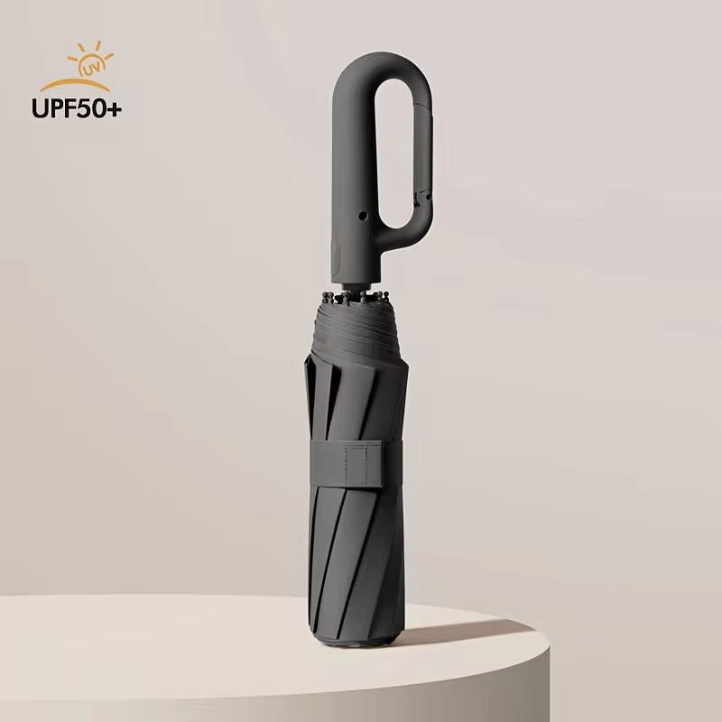 Windproof Strong Automatic Folding Umbrella for Men, Large Buckle Handle Wind and Water Resistant