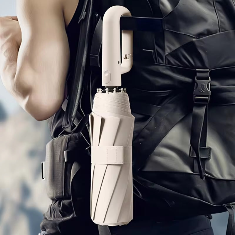 Windproof Strong Automatic Folding Umbrella for Men, Large Buckle Handle Wind and Water Resistant